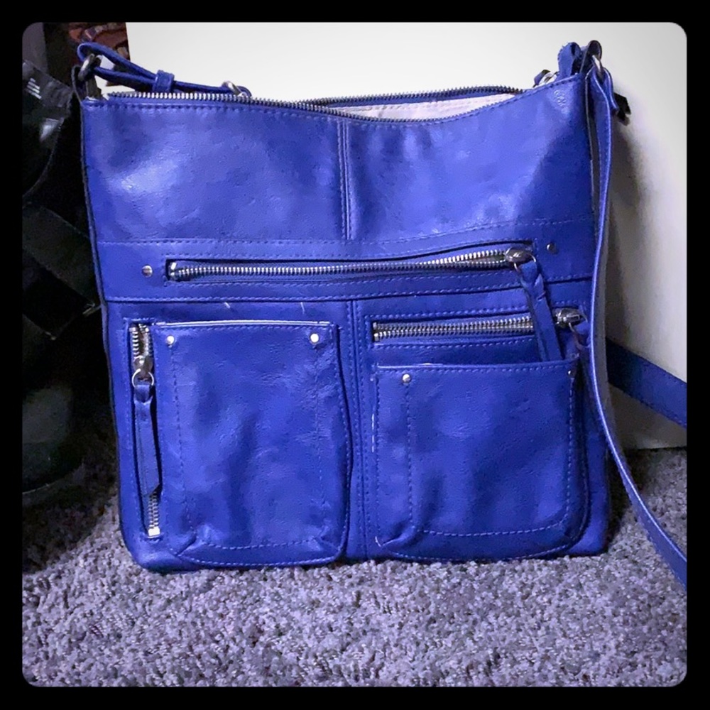 Bright blue crossbody purse
